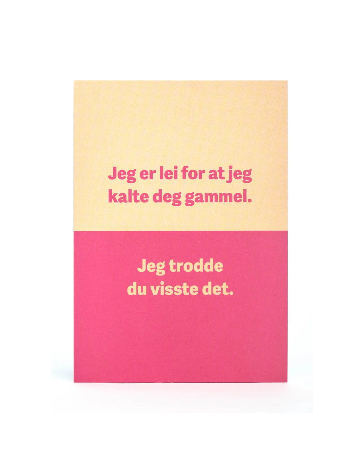 Kort – Jeg er lei for at jeg kalte deg gammel – TWAS
