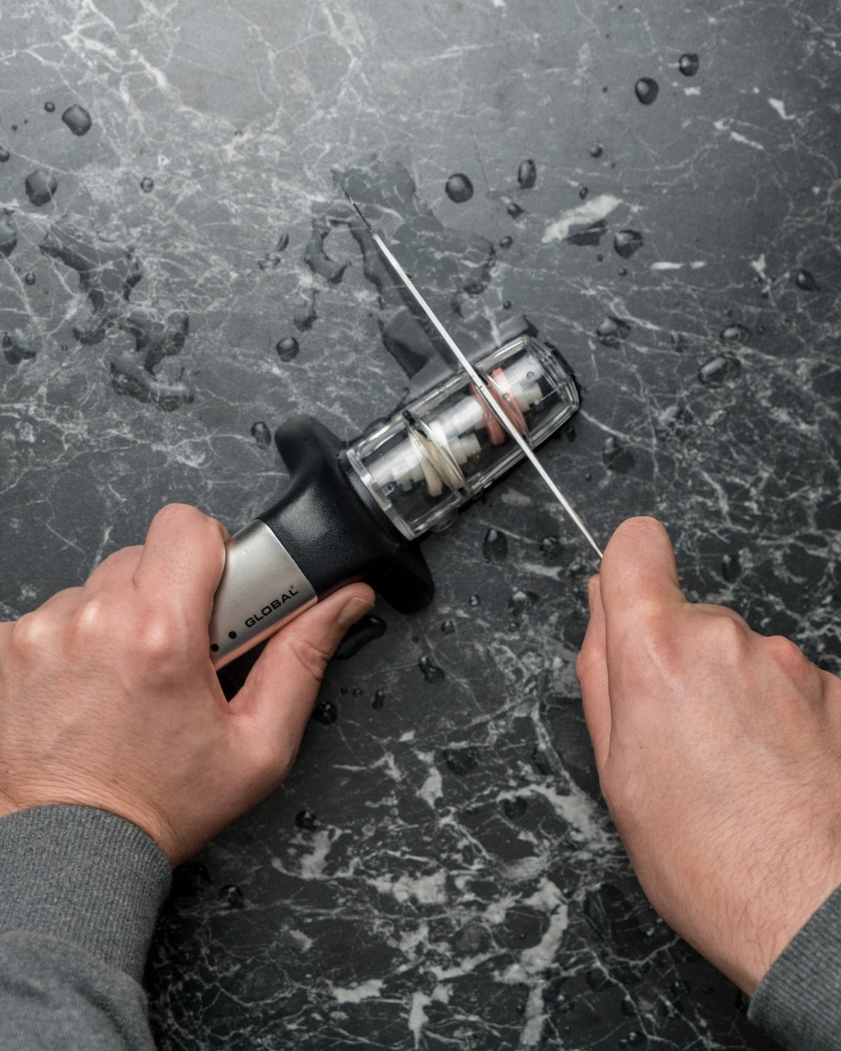 Global knivsliper med 2 hjul