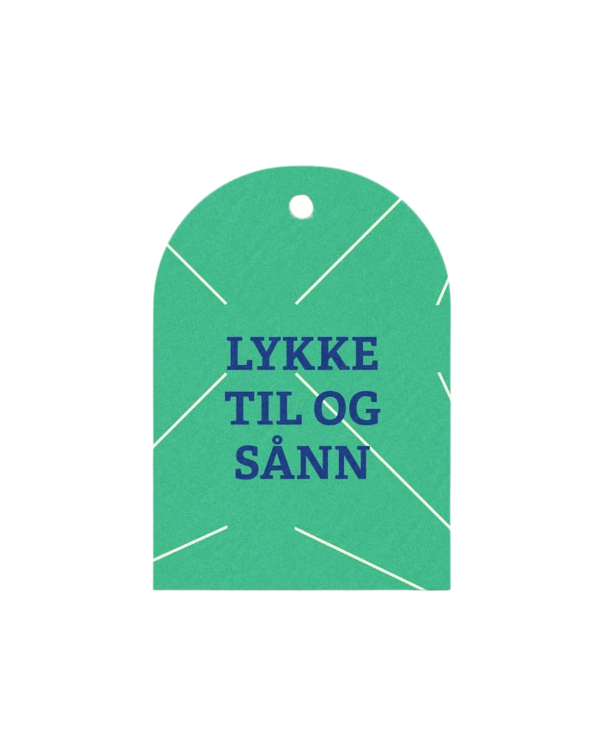 Minikort med teksten «Lykke til og sånn»