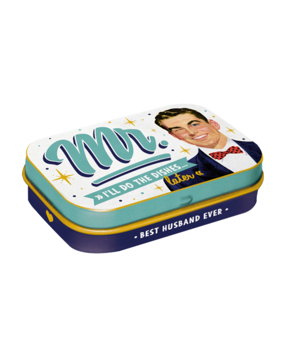 Mr. I'll Do It Later mintboks med sukkerfrie peppermyntedrops